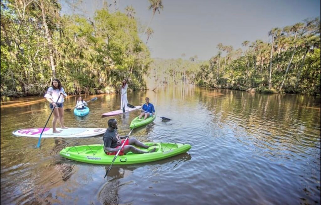 kayaking on river