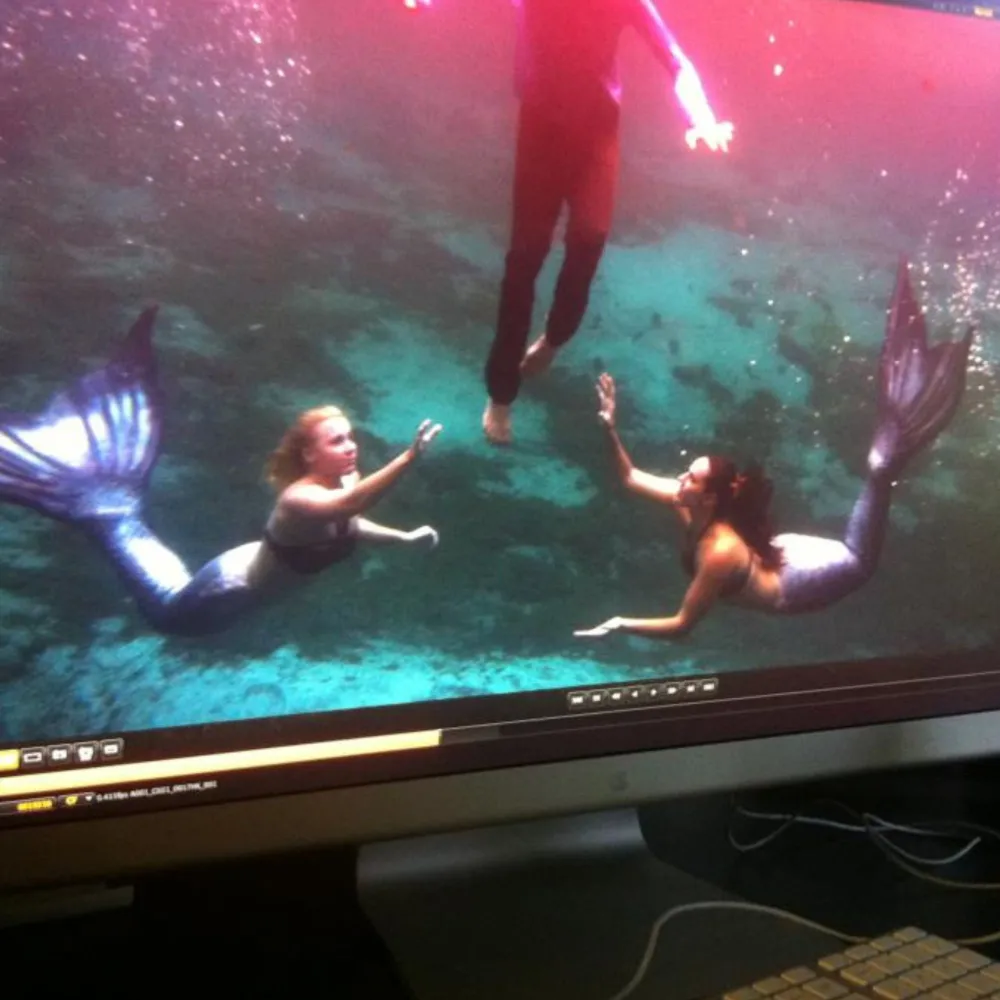 real life mermaid Shannon Scott and Mermaid Melissa during a creative music video shoot — artist self-discovery retreat.