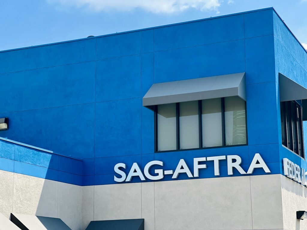 A photo of the SAG-AFTRA headquarters building, symbolizing union support and advocacy in the acting industry.