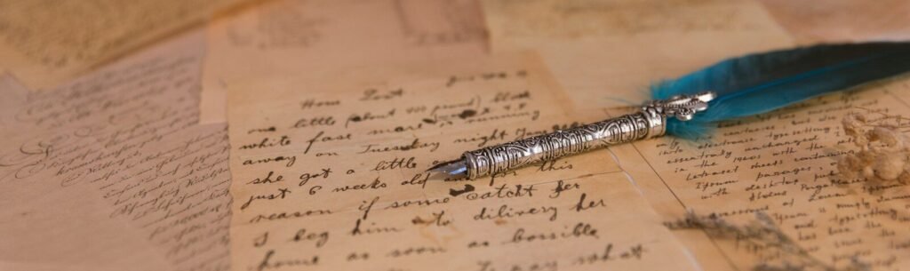 a pen sitting on top of a piece of paper